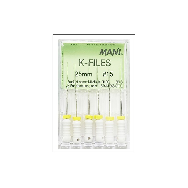 Mani K Files 25mm #15 Dental